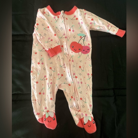 Koala Kids Other - Koala Kids Pink Cherry Footie with Red Accents